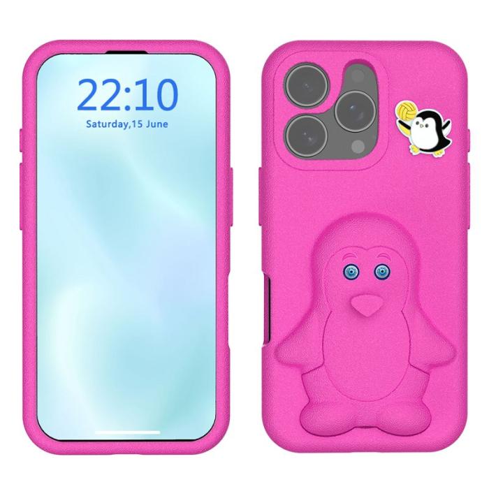 OEM - D.G Ming iPhone 16 Pro Fodral Kickstand Shockproof EVA - Rosa