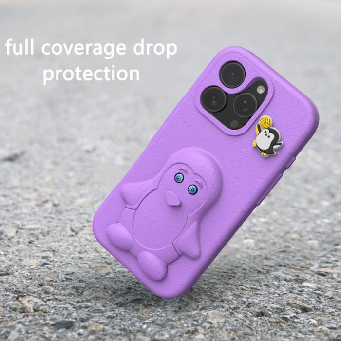 OEM - Penguin iPhone 13 Pro Skal Kickstand Stöttålig EVA - Lila