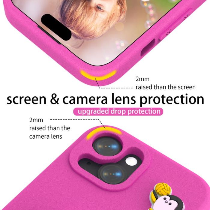 OEM - Penguin iPhone 14/13 Fodral Kickstand Stöttålig EVA - Rosa