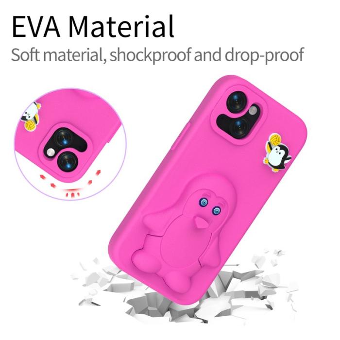 OEM - Penguin iPhone 14/13 Fodral Kickstand Stöttålig EVA - Rosa