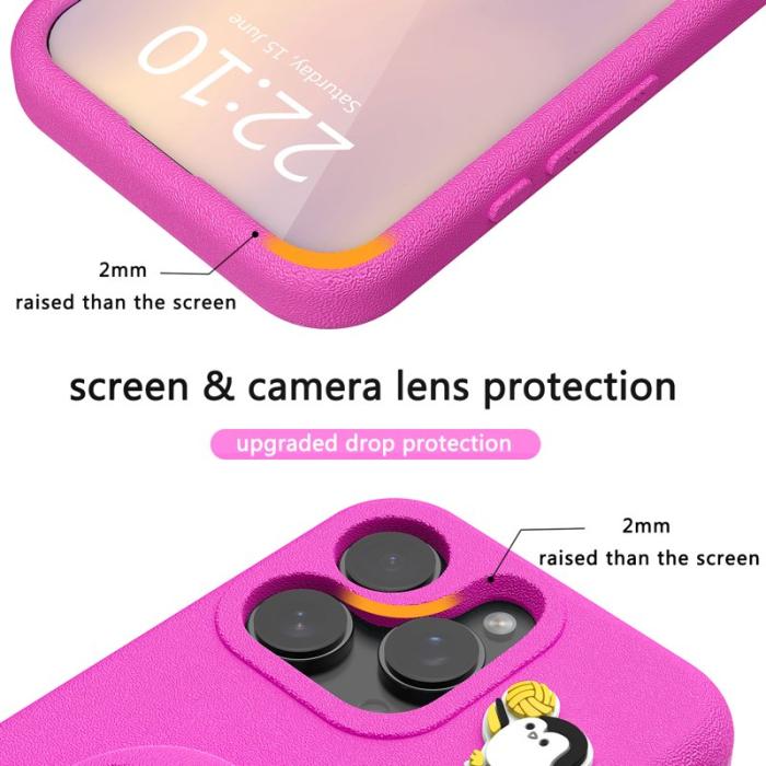 OEM - Penguin iPhone 14 Pro Fodral Kickstand Stöttålig EVA - Rosa