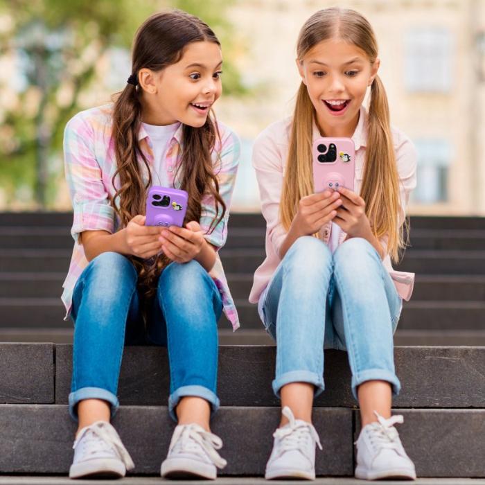 OEM - Penguin iPhone 14 Pro Max Skal Kickstand Stöttålig EVA - Lila