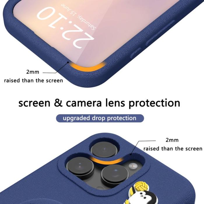 OEM - Penguin iPhone 14 Pro Max Skal Kickstand Stöttålig EVA - Navy Blue