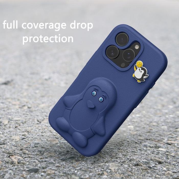 OEM - Penguin iPhone 14 Pro Max Skal Kickstand Stöttålig EVA - Navy Blue