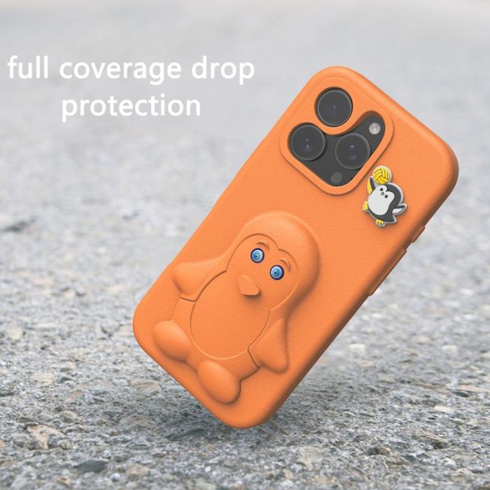 OEM - Penguin iPhone 14 Pro Max Skal Kickstand Stöttålig EVA - Orange