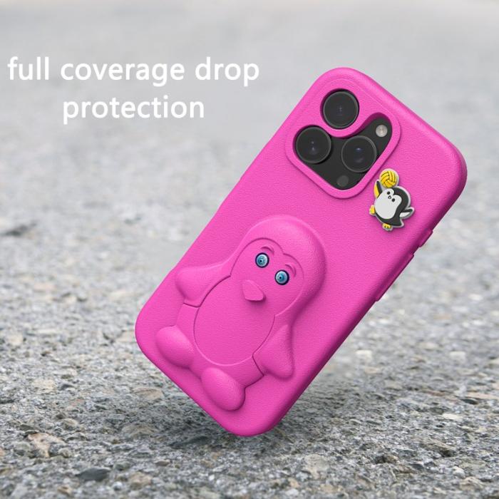 OEM - Penguin iPhone 14 Pro Max Skal Kickstand Stöttålig EVA - Rosa