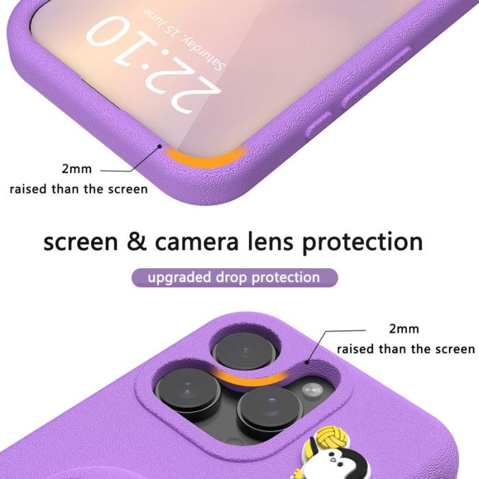 OEM - Penguin iPhone 14 Pro Skal Kickstand Stöttålig EVA - Lila
