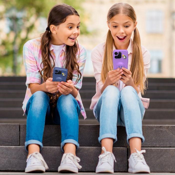 OEM - Penguin iPhone 14 Pro Skal Kickstand Stöttålig EVA - Marinblå