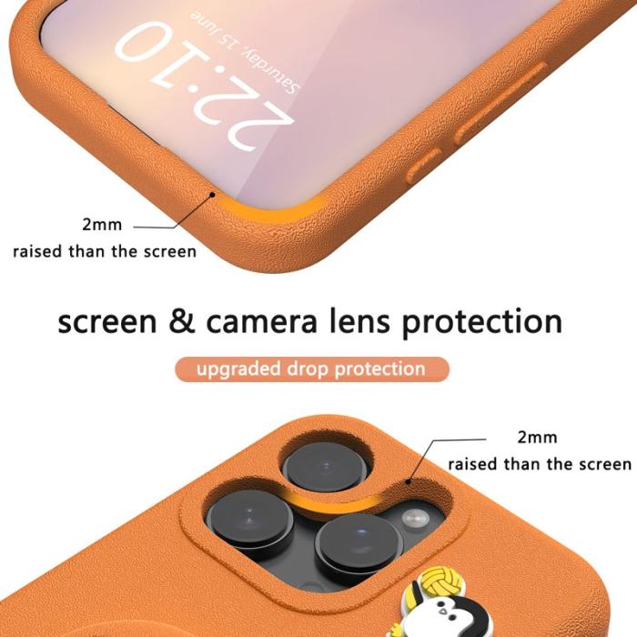 OEM - Penguin iPhone 14 Pro Skal Kickstand Stöttålig EVA - Orange