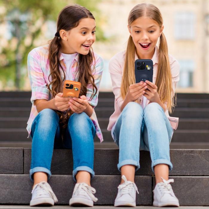 OEM - Penguin iPhone 14 Pro Skal Kickstand Stöttålig EVA - Orange