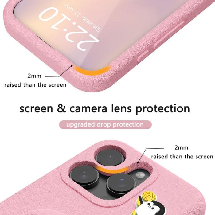 OEM - Penguin iPhone 14 Pro Skal Kickstand Stöttålig EVA - Rosa