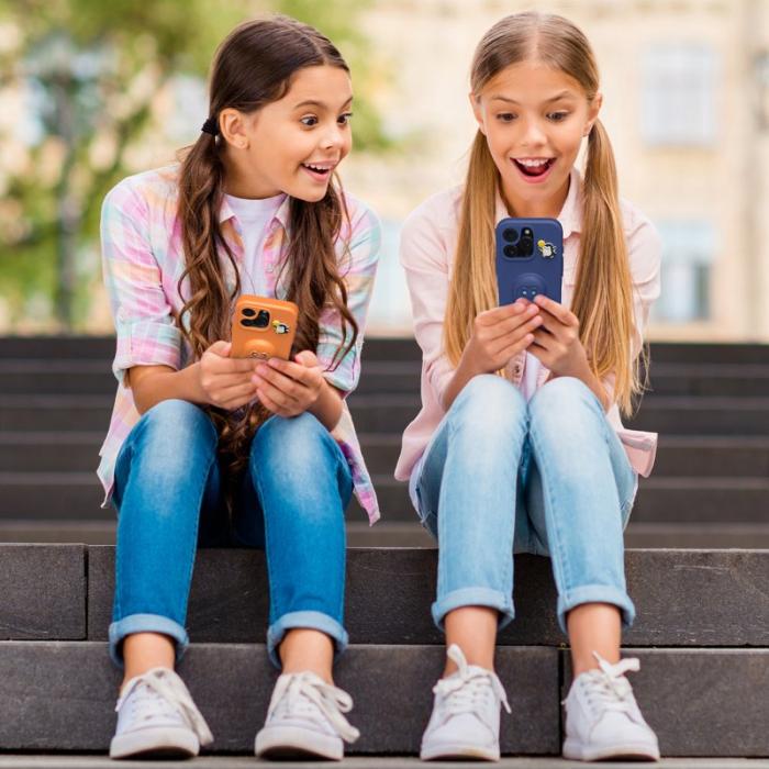 OEM - Penguin iPhone 15 Skal Kickstand Stöttålig EVA - Orange