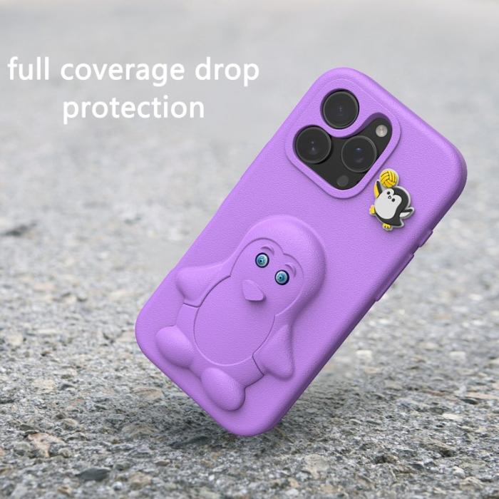 OEM - Penguin iPhone 16 Pro Max Skal Kickstand Stöttålig EVA - Lila