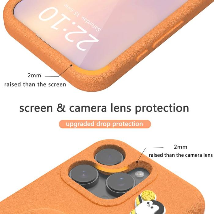OEM - Penguin iPhone 16 Pro Skal Kickstand Stöttålig EVA - Orange