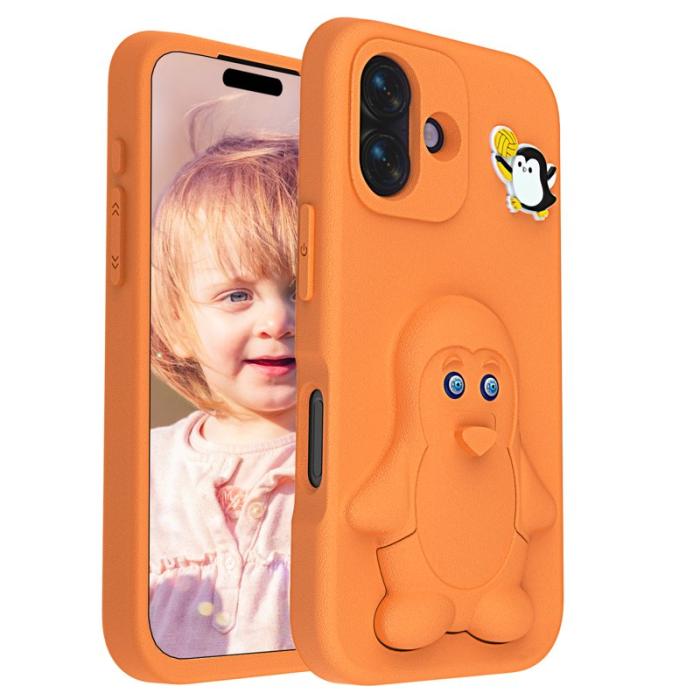 OEM - Penguin Mobilskal till iPhone 17 Kickstand Stöttålig EVA - Orange