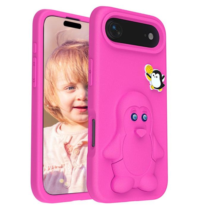 OEM - Penguin iPhone Air Case Kickstand Shockproof EVA - Rosa