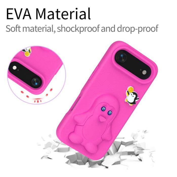 OEM - Penguin iPhone Air Case Kickstand Shockproof EVA - Rosa