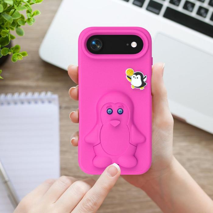 OEM - Penguin iPhone Air Case Kickstand Shockproof EVA - Rosa