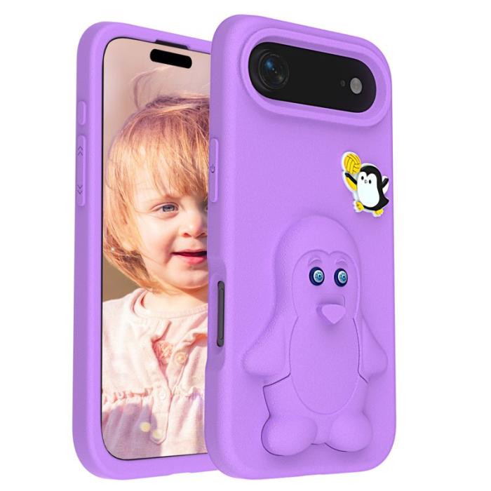 OEM - Penguin iPhone Air Fodral Kickstand Stöttålig EVA - Lila