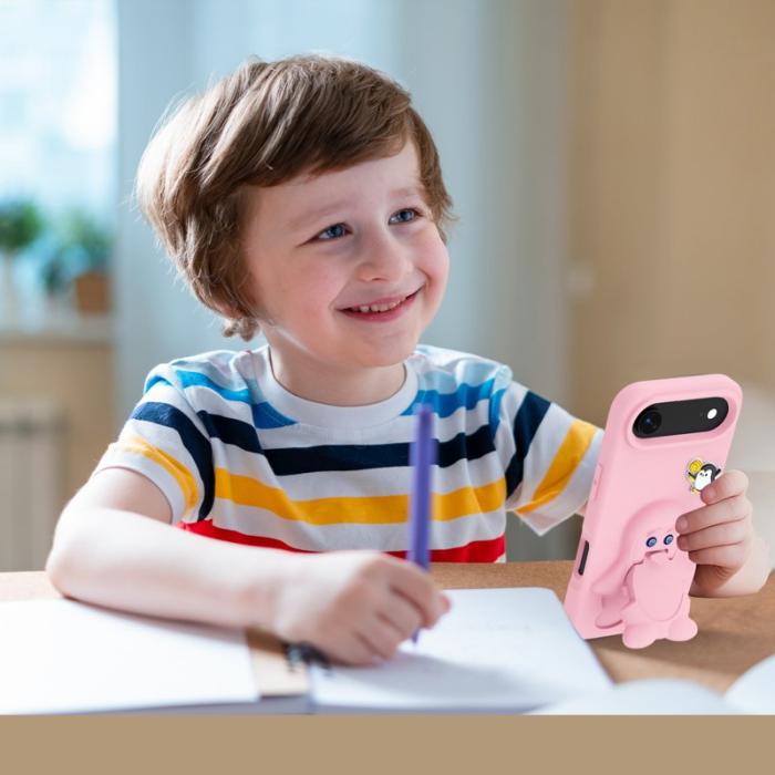 OEM - Penguin iPhone Air Fodral Kickstand Stöttålig EVA - Rosa