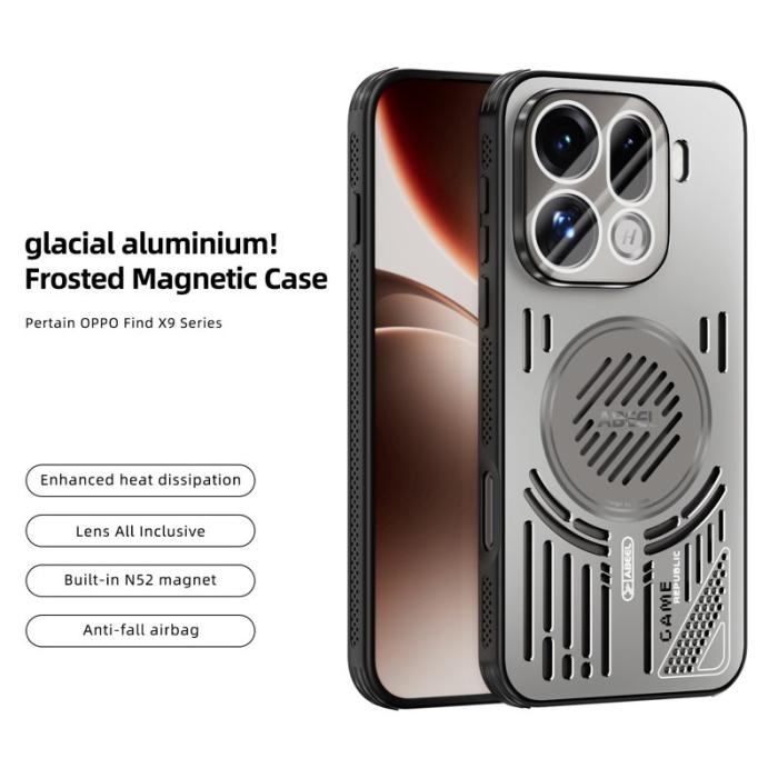 ABEEL - ABEEL Mobilskal till Oppo Find X9 Pro 5G Aluminium + PC + TPU - Grå