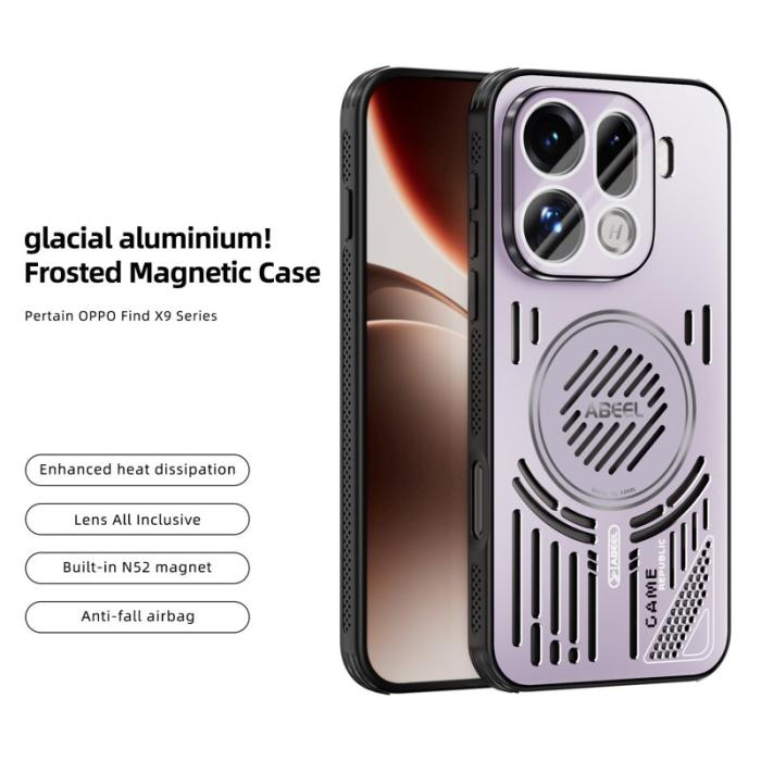 ABEEL - ABEEL Mobilskal till Oppo Find X9 Pro 5G Aluminium + PC + TPU - Lila