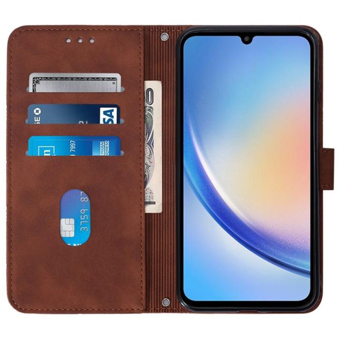 OEM - ABEEL Samsung Galaxy A35 5G Fodral Äkta Läder - Brun