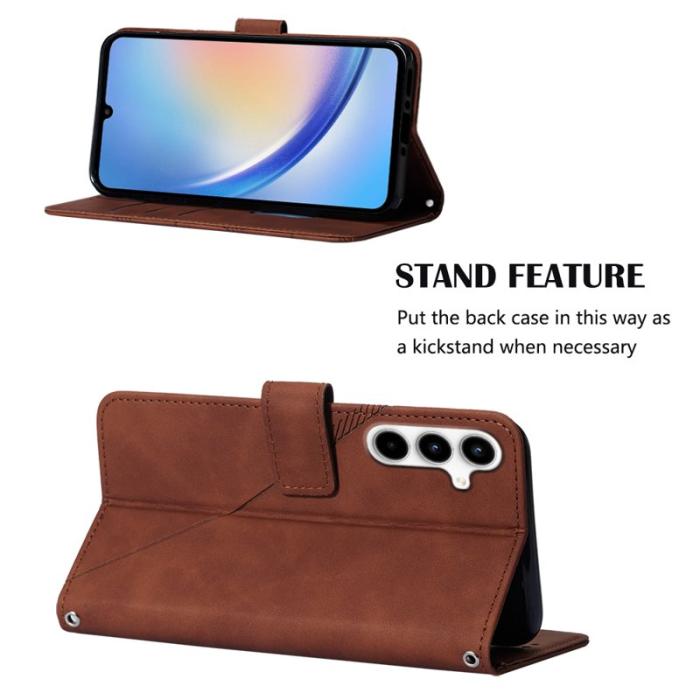 OEM - ABEEL Samsung Galaxy A35 5G Fodral Äkta Läder - Brun