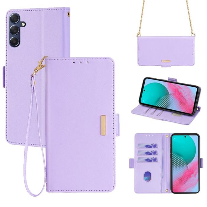 OEM - ABEEL Samsung Galaxy A35 5G Fodral Äkta Läder RFID Skydd - Lila