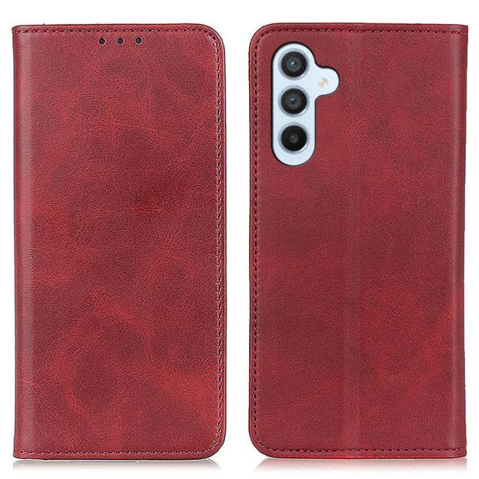 OEM - ABEEL Samsung Galaxy A35 5G Fodral Äkta Läder Skydd - Röd