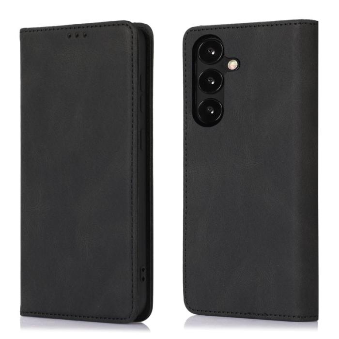 OEM - ABEEL Samsung Galaxy A35 5G Fodral Magnetisk Stängning Äkta Läder - Svart