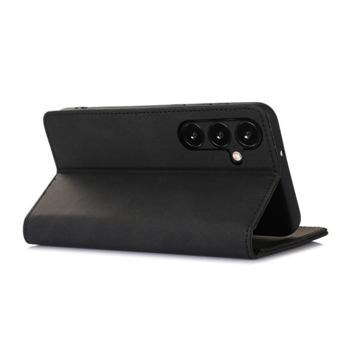 OEM - ABEEL Samsung Galaxy A35 5G Fodral Magnetisk Stängning Äkta Läder - Svart