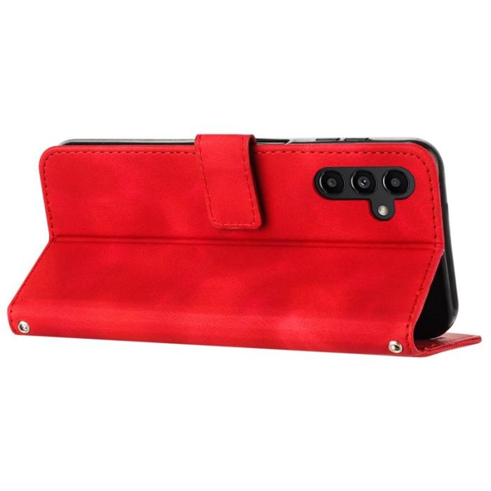 OEM - ABEEL Samsung Galaxy A55 5G Plånboksfodral Konstläder Magnet - Röd