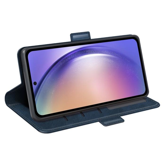 OEM - ABEEL Samsung Galaxy A55 5G Plånboksfodral Konstläder Stötbeständig - Blå