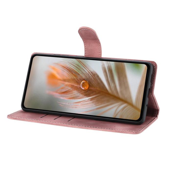 OEM - ABEEL Samsung Galaxy A55 5G Plånboksfodral Konstläder - Rosa