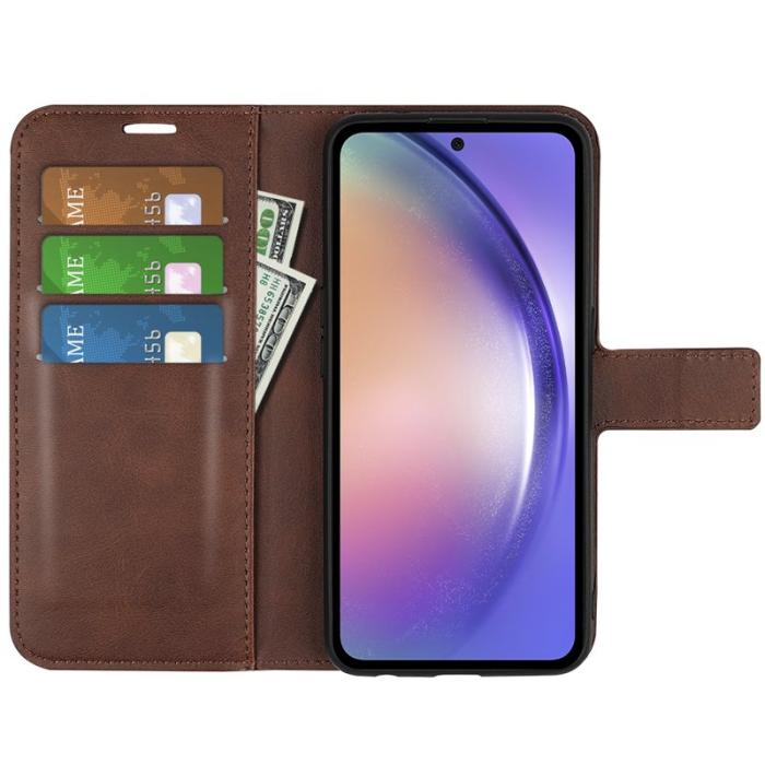 OEM - ABEEL Samsung Galaxy A55 5G Plånboksfodral Magnetisk Flip Konstläder - Brun