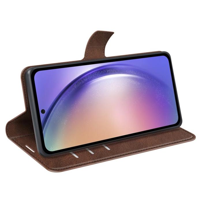 OEM - ABEEL Samsung Galaxy A55 5G Plånboksfodral Magnetisk Flip Konstläder - Brun