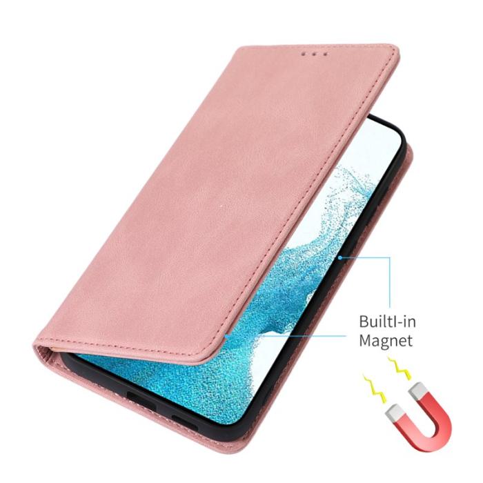 OEM - ABEEL Samsung Galaxy A55 5G Plånboksfodral Magnetisk Konstläder - Roséguld