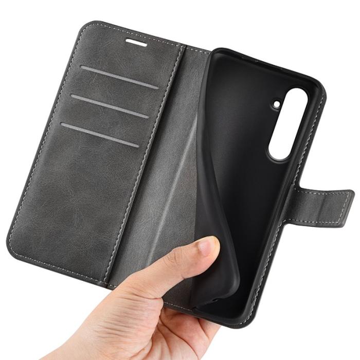 OEM - ABEEL Samsung Galaxy A55 5G Plånboksfodral Konstläder Magnetisk Flip - Grå