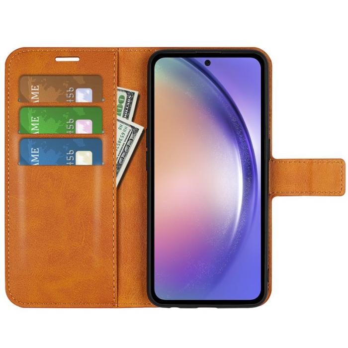 OEM - ABEEL Samsung Galaxy A55 5G Plånboksfodral Konstläder Magnetisk Flip - Gul