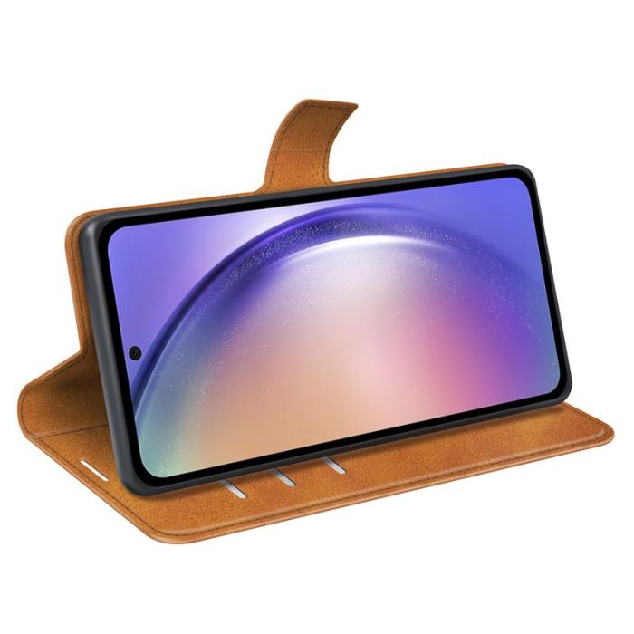 OEM - ABEEL Samsung Galaxy A55 5G Plånboksfodral Konstläder Magnetisk Flip - Gul