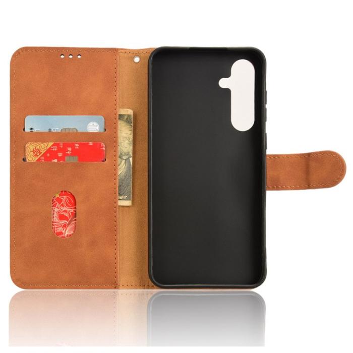 OEM - ABEEL Samsung Galaxy A55 5G Plånboksfodral Konstläder Ställ - Brun