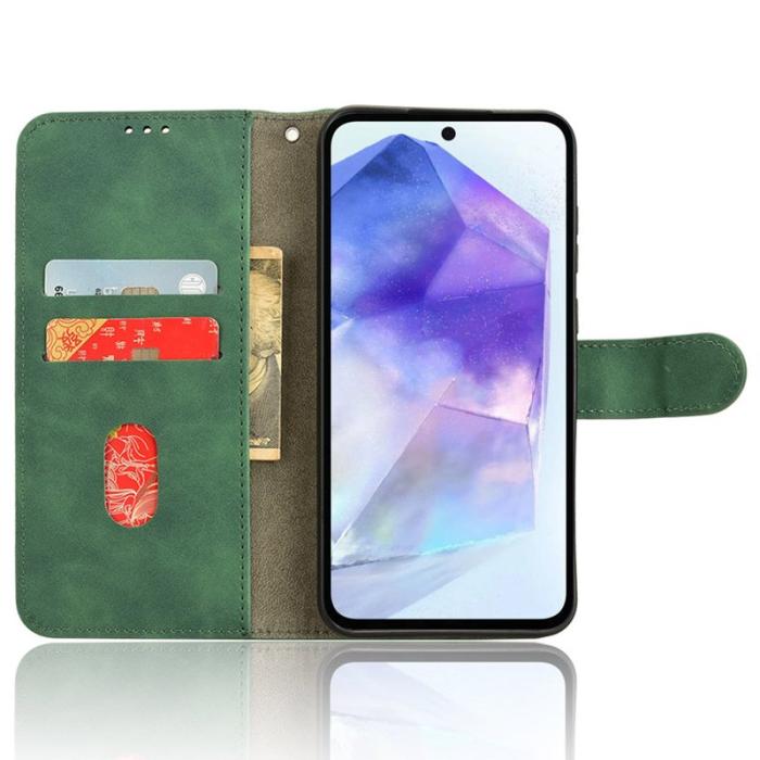 OEM - ABEEL Samsung Galaxy A55 5G Plånboksfodral Konstläder Ställ - Grön