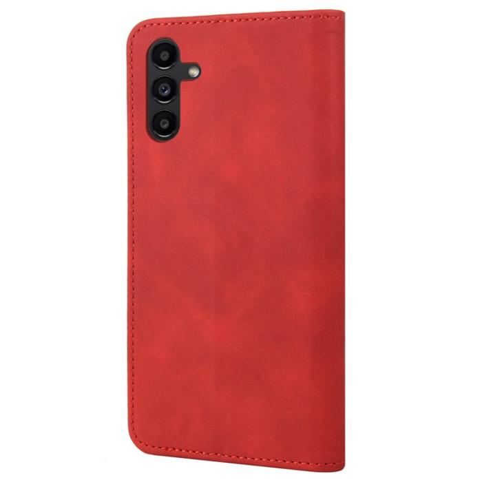 OEM - ABEEL Samsung Galaxy A55 5G Plånboksfodral Konstläder Stötskydd - Röd