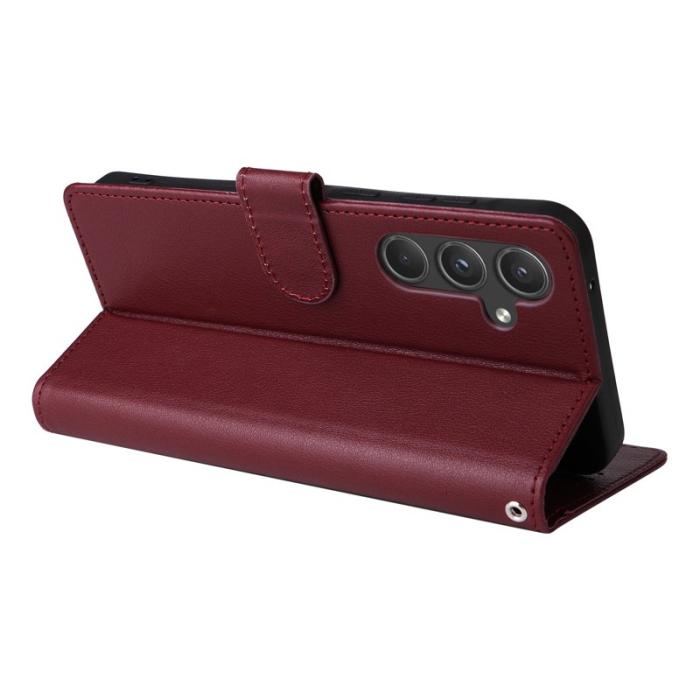 OEM - ABEEL Samsung Galaxy A55 5G Plånboksfodral Konstläder - Vinröd