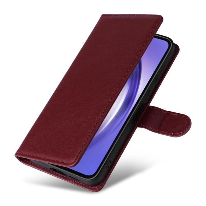 OEM - ABEEL Samsung Galaxy A55 5G Plånboksfodral Konstläder - Vinröd