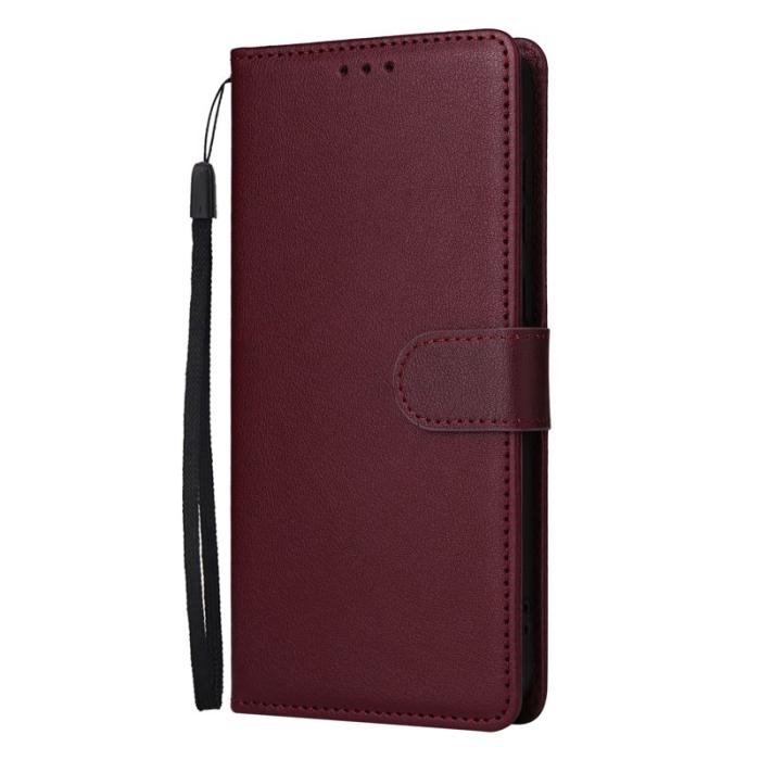 OEM - ABEEL Samsung Galaxy A55 5G Plånboksfodral Konstläder - Vinröd