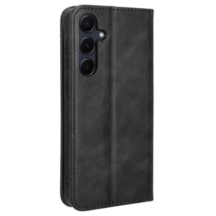 OEM - ABEEL Samsung Galaxy A55 5G Plånboksfodral Retro Konstläder Flip - Svart