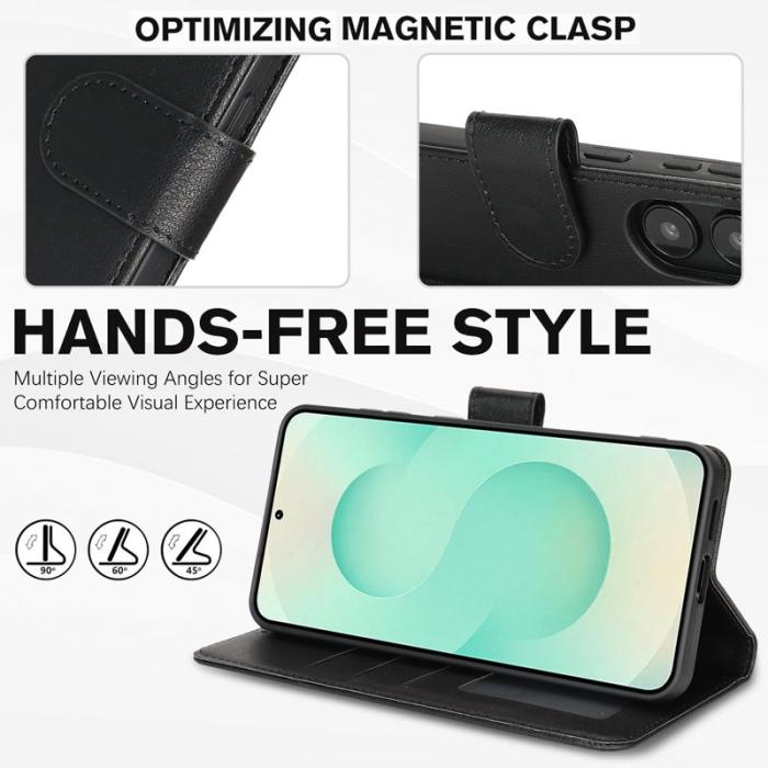 OEM - ABEEL Samsung Galaxy A55 5G Konstläder Plånboksfodral RFID-Skydd - Svart