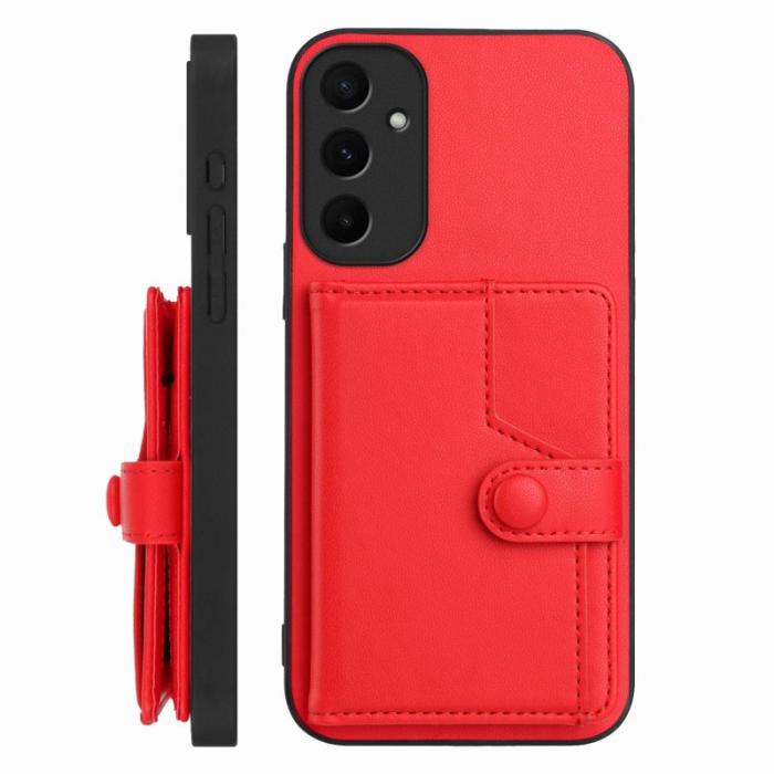 OEM - ABEEL Samsung Galaxy A55 5G Skal TPU + Konstläder - Röd